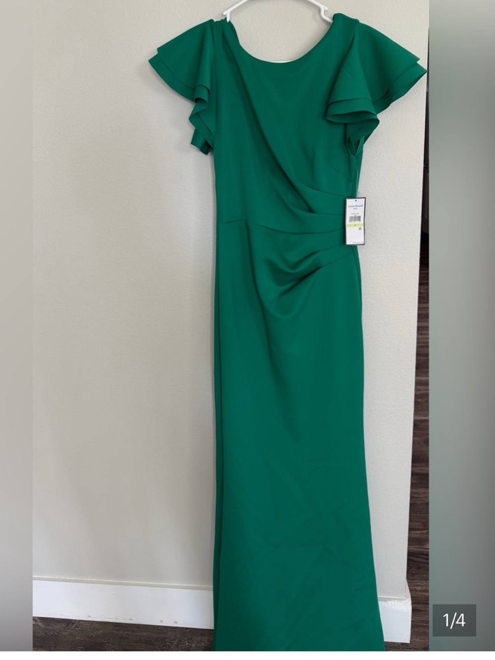 NWT Jessica Howard Emerald Green Flutter Sleeve Formal Dress